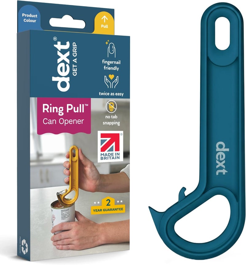 DEX - Ring Pull Can Opener, Pop Can Opener for Seniors, Arthritis, and Parkinson’s, Easy Open, Ergonomic Handle with Comfortable Grip. Perfect for Soda, Pet Food, and More (Teal) - Image 1